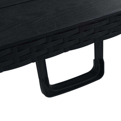 48831 vidaXL Folding Garden Table Black 180x75x72 cm HDPE Imitation Rattan