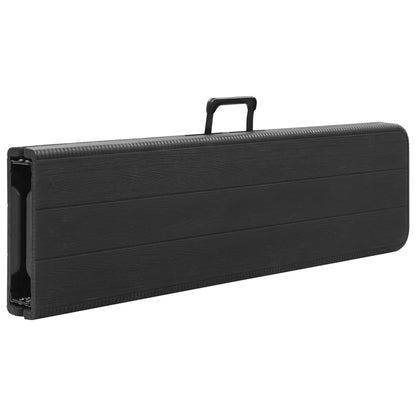 vidaXL Folding Garden Benches 2 pcs 180 cm HDPE Black