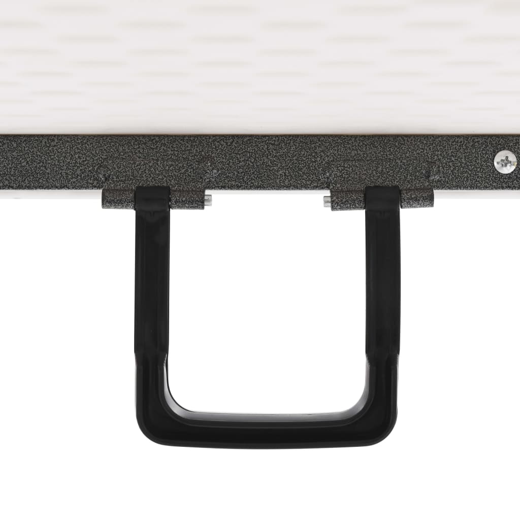vidaXL Garden Dining Set | White and black | Steel with powder coat, HDPE