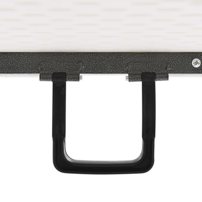 vidaXL Garden Dining Set | White and black | Steel with powder coat, HDPE