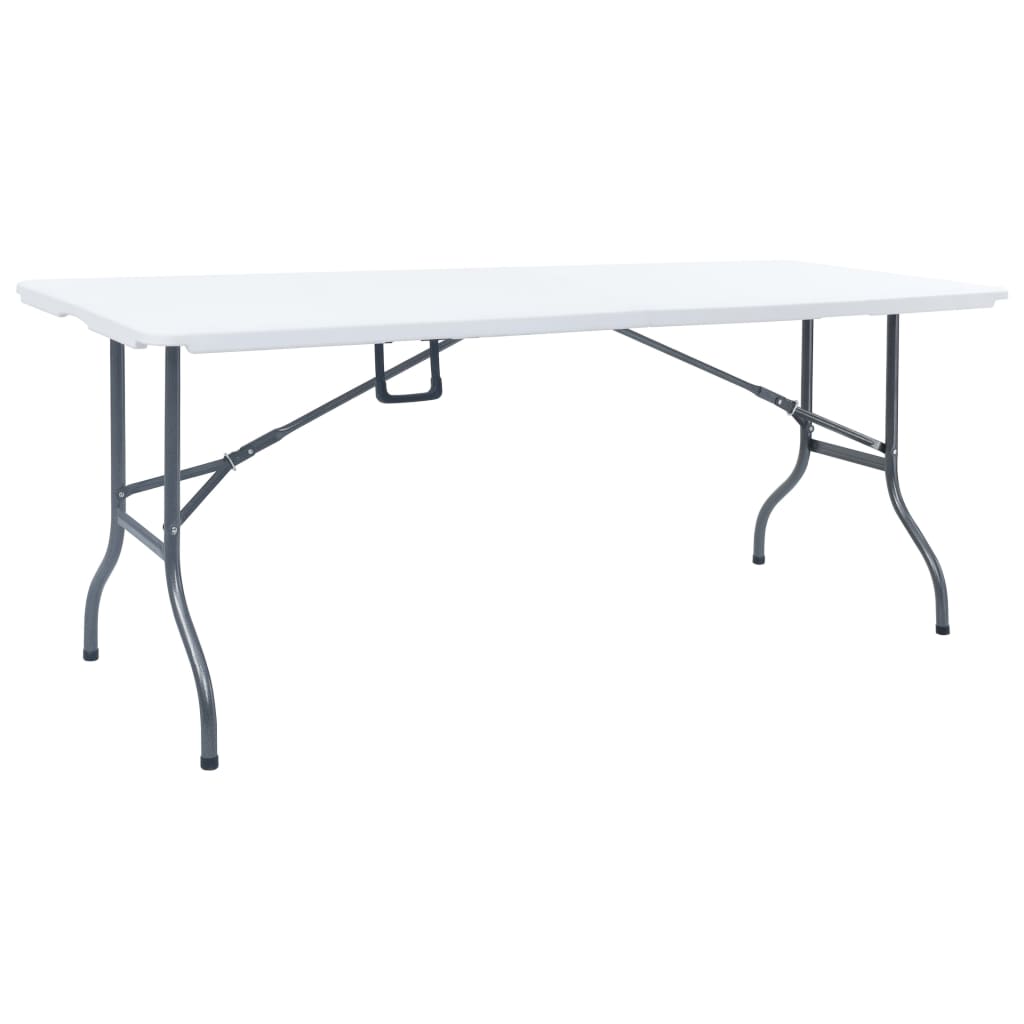 vidaXL Garden Dining Set | White and black | Steel with powder coat, HDPE