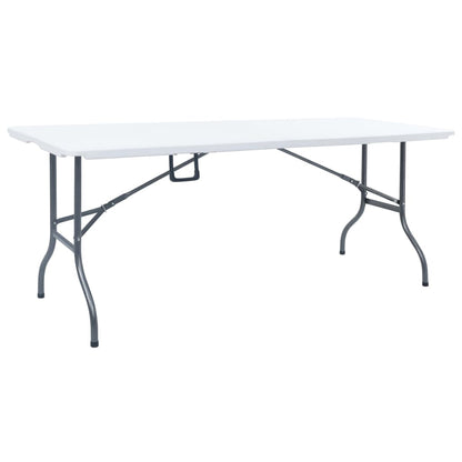 vidaXL Garden Dining Set | White and black | Steel with powder coat, HDPE
