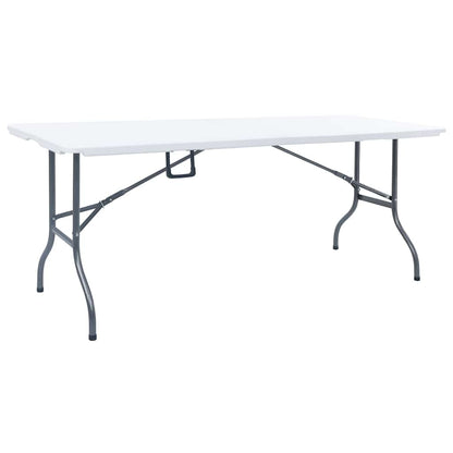 vidaXL Garden Dining Set | White and black | Steel with powder coat, HDPE