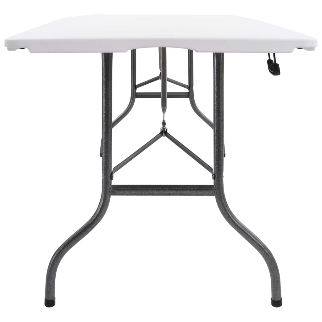 vidaXL Garden Dining Set | White and black | Steel with powder coat, HDPE