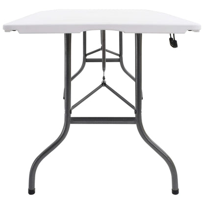 vidaXL Garden Dining Set | White and black | Steel with powder coat, HDPE