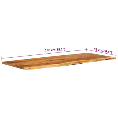 vidaXL Bathroom Vanity Top Solid Acacia Wood 140x52x2.5 cm