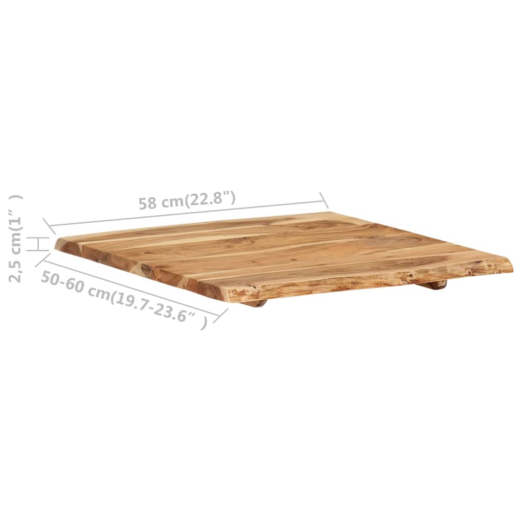 vidaXL Table Top | Natural Acacia | Solid Acacia wood | 58x | Durable