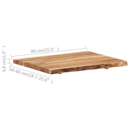 vidaXL Table Top | Natural wood | Solid acacia wood | 80 cm x 50-60 cm x 3.8 cm