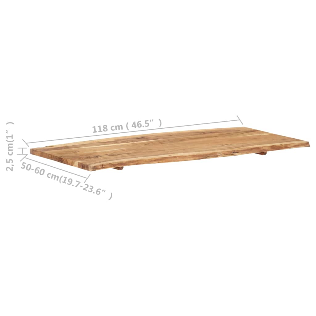 vidaXL Table Top | Natural Wood | Solid acacia wood | 118 x 60 cm