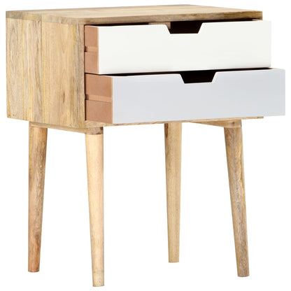 vidaXL Bedside Cabinet | Brown and Multicolour | Solid Mango Wood