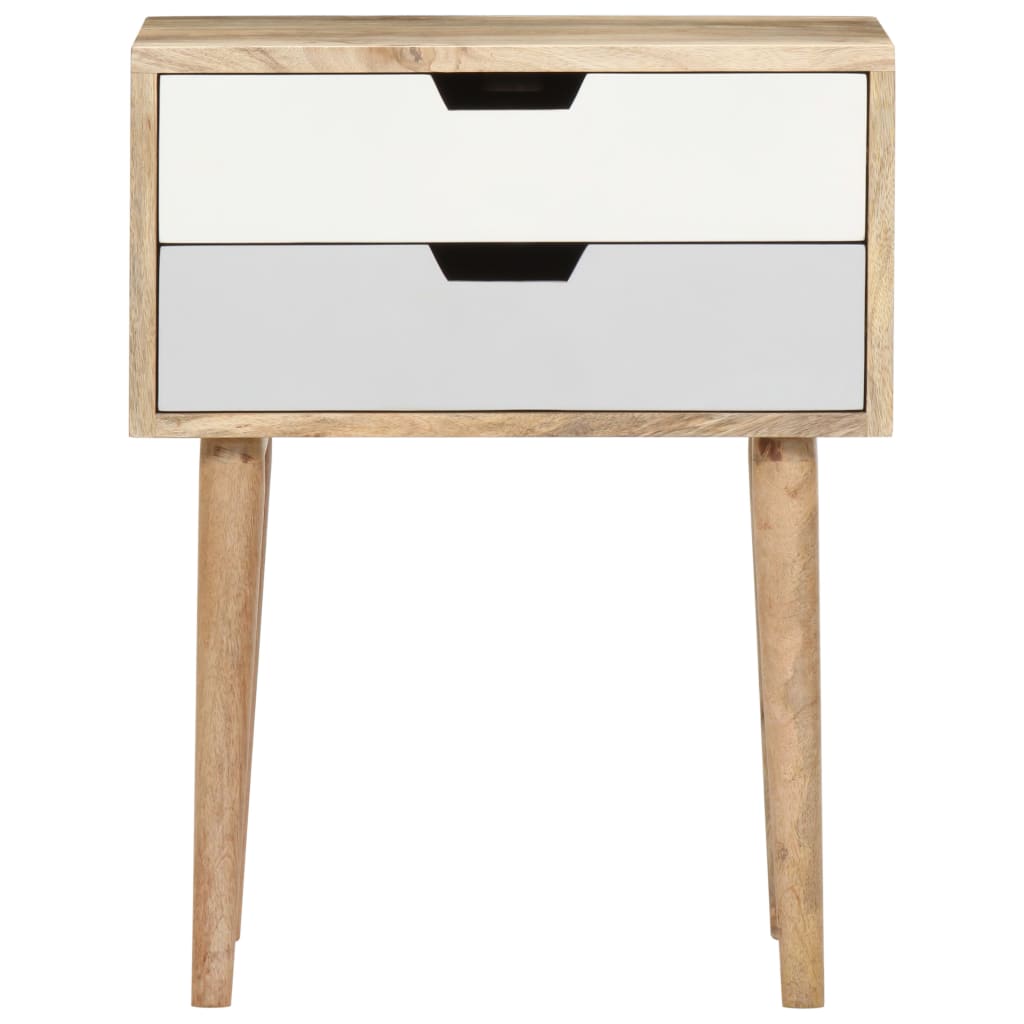 vidaXL Bedside Cabinet | Brown and Multicolour | Solid Mango Wood