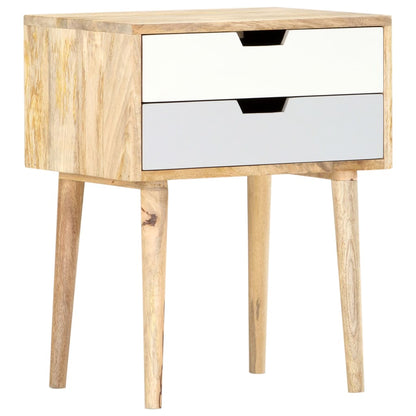 vidaXL Bedside Cabinet | Brown and Multicolour | Solid Mango Wood