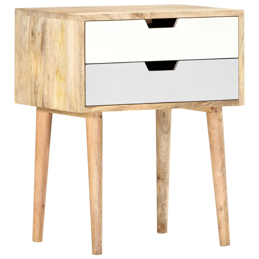 vidaXL Bedside Cabinet | Brown and Multicolour | Solid Mango Wood
