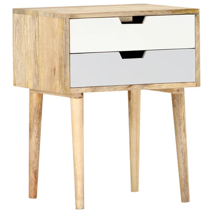 vidaXL Bedside Cabinet | Brown and Multicolour | Solid Mango Wood