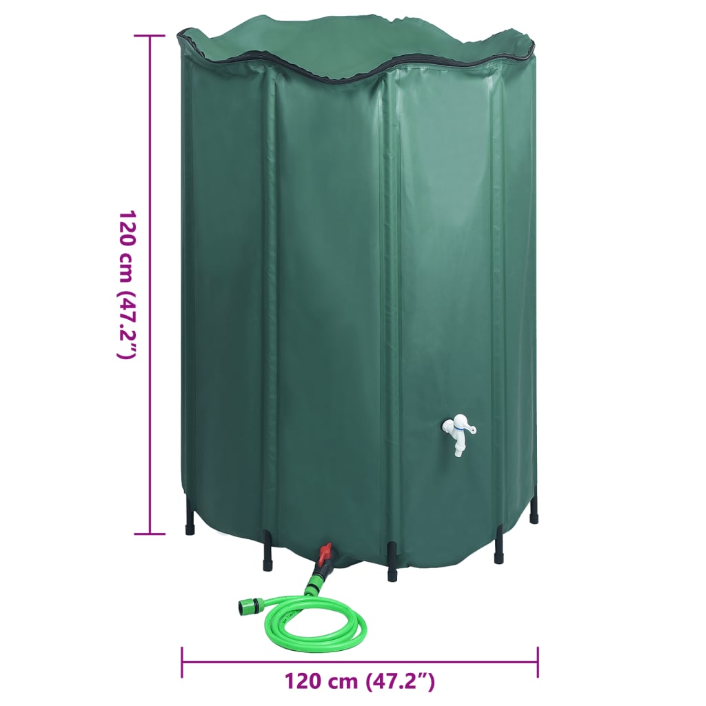 vidaXL Collapsible Rain Water Tank with Spigot 1350 L