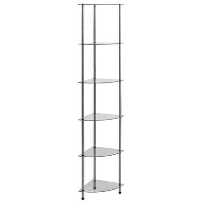 vidaXL 6-Tier Shelf Transparent 30x30x160 cm Tempered Glass
