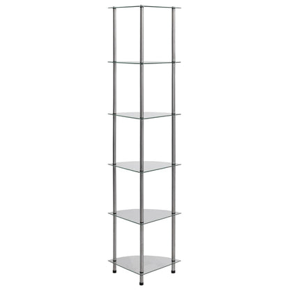 vidaXL 6-Tier Shelf Transparent 30x30x160 cm Tempered Glass
