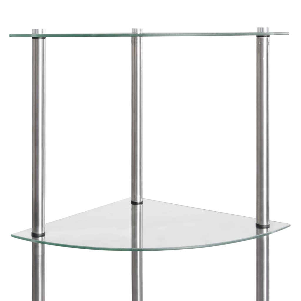 vidaXL 6-Tier Shelf Transparent 30x30x160 cm Tempered Glass