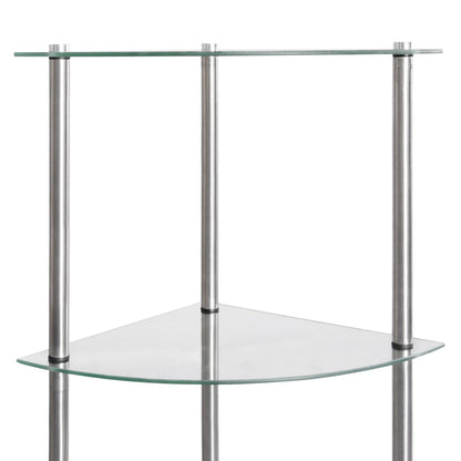 vidaXL 6-Tier Shelf Transparent 30x30x160 cm Tempered Glass