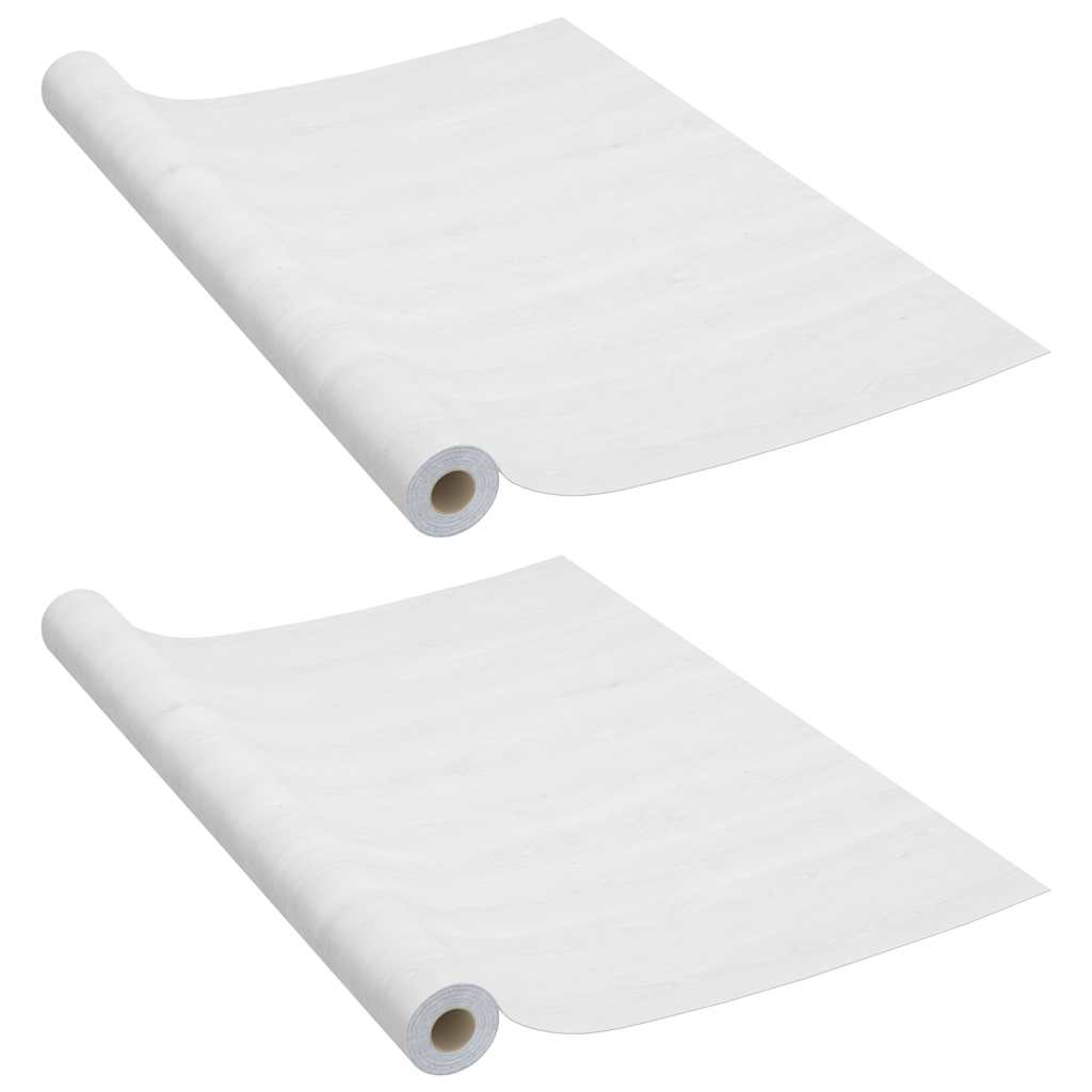 146111 vidaXL Self-adhesive Door Films 2 pcs White Wood 210x90 cm PVC