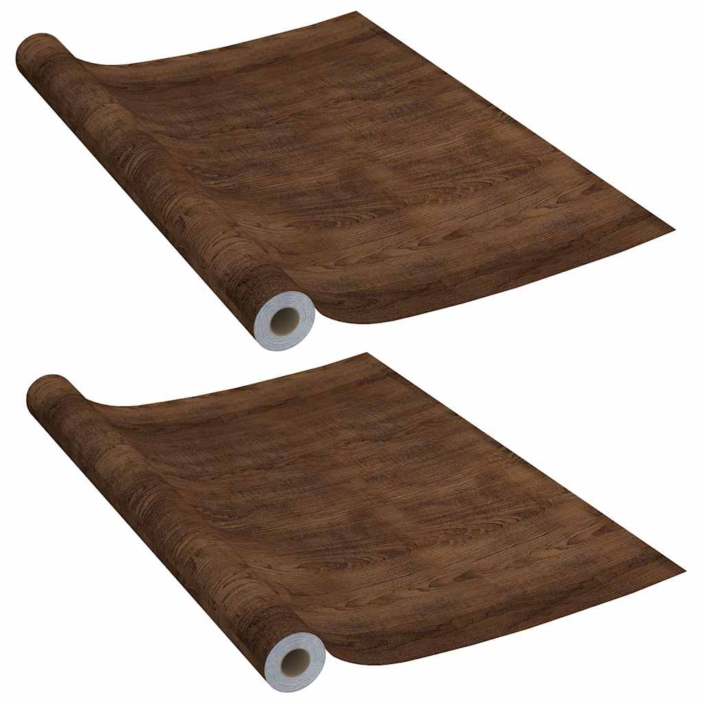 146112 vidaXL Self-adhesive Door Films 2 pcs Dark Oak 210x90 cm PVC