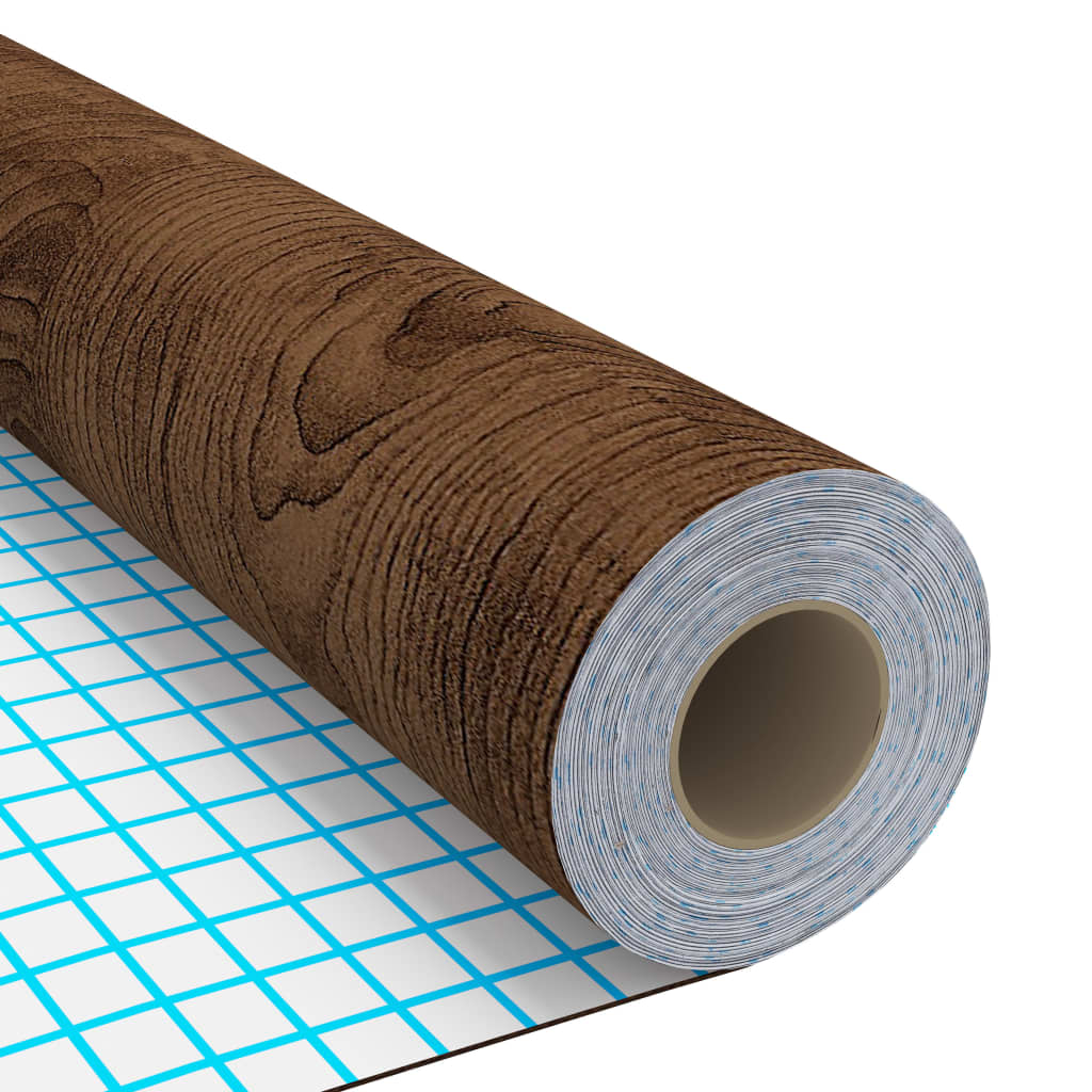 vidaXL Adhesive Door Film | Set of 2 | Dark oak | PVC | 210x90 cm