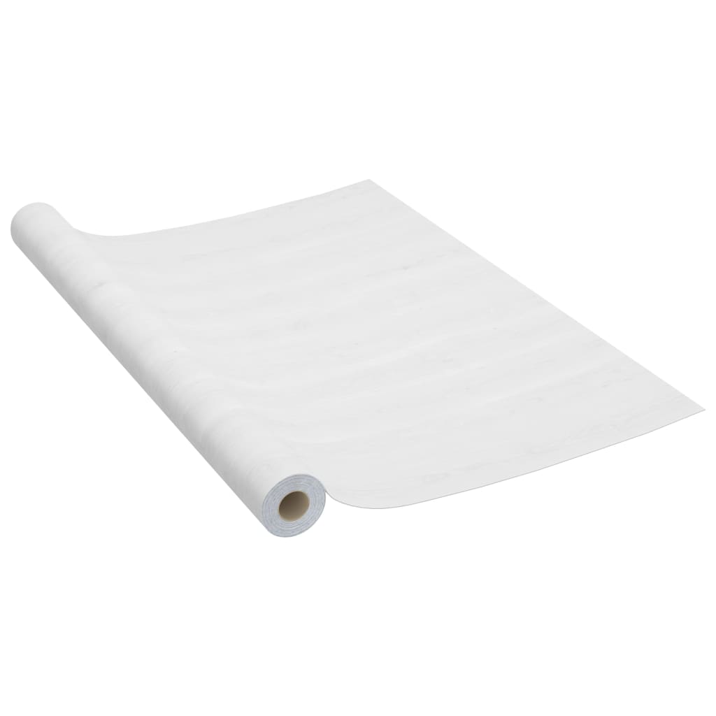 146116 vidaXL Self-adhesive Furniture Film White Wood 500x90 cm PVC