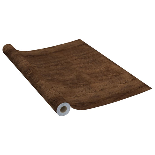 146117 vidaXL Self-adhesive Furniture Film Dark Oak 500x90 cm PVC