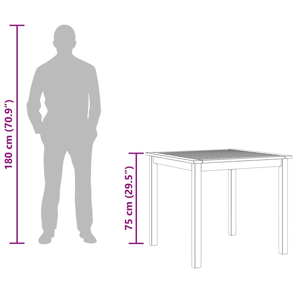 vidaXL Garden Table 85x85x74 cm Solid Acacia Wood