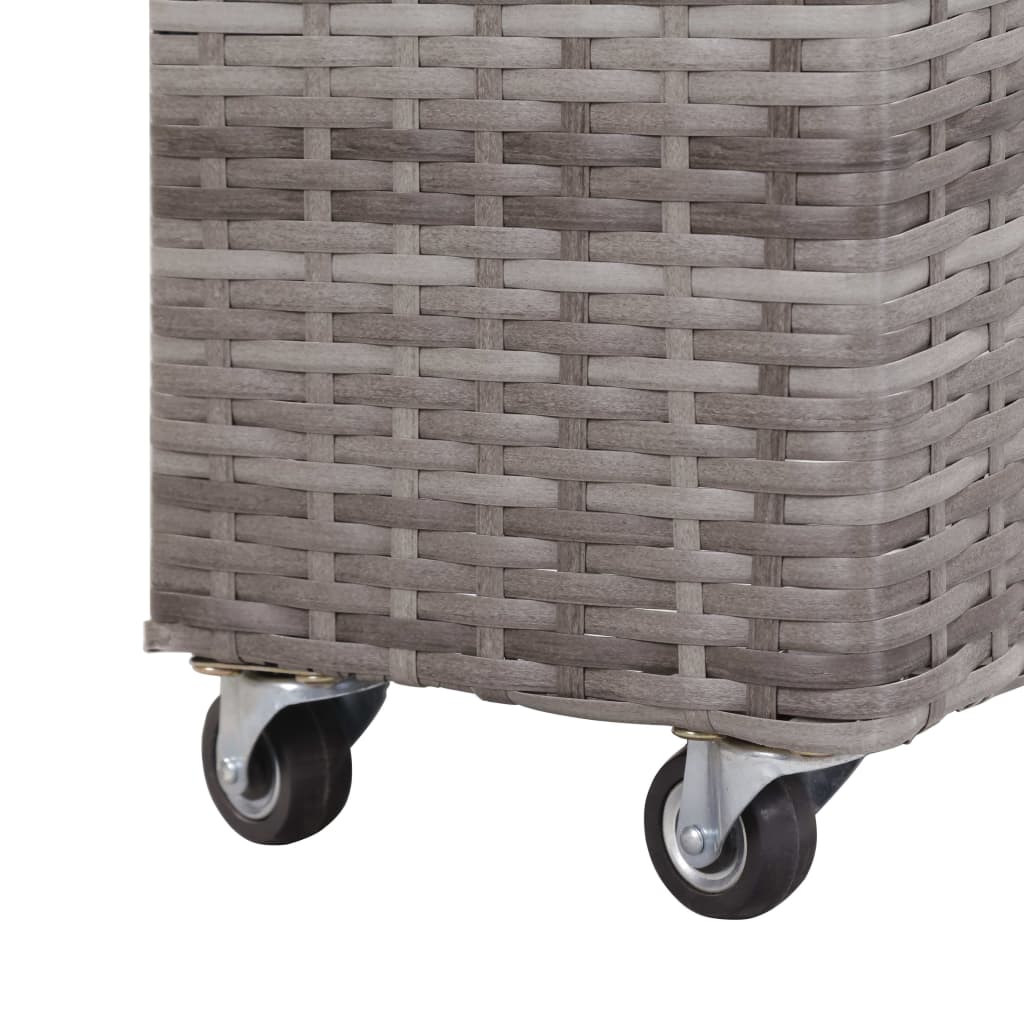vidaXL Garden Raised Bed with 4 Pots 80x22x79 cm Poly Rattan Grey