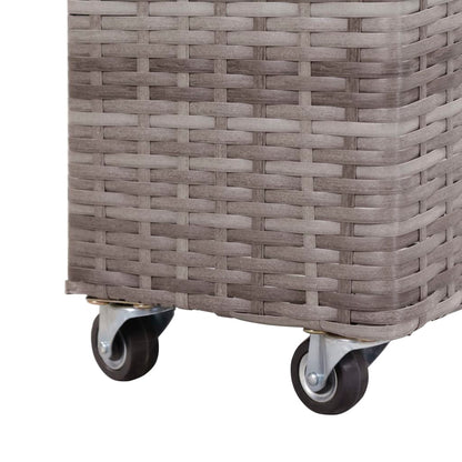 vidaXL Garden Raised Bed with 4 Pots 80x22x79 cm Poly Rattan Grey
