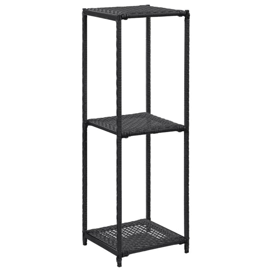 vidaXL Storage Shelf Black 30x30x90 cm Poly Rattan