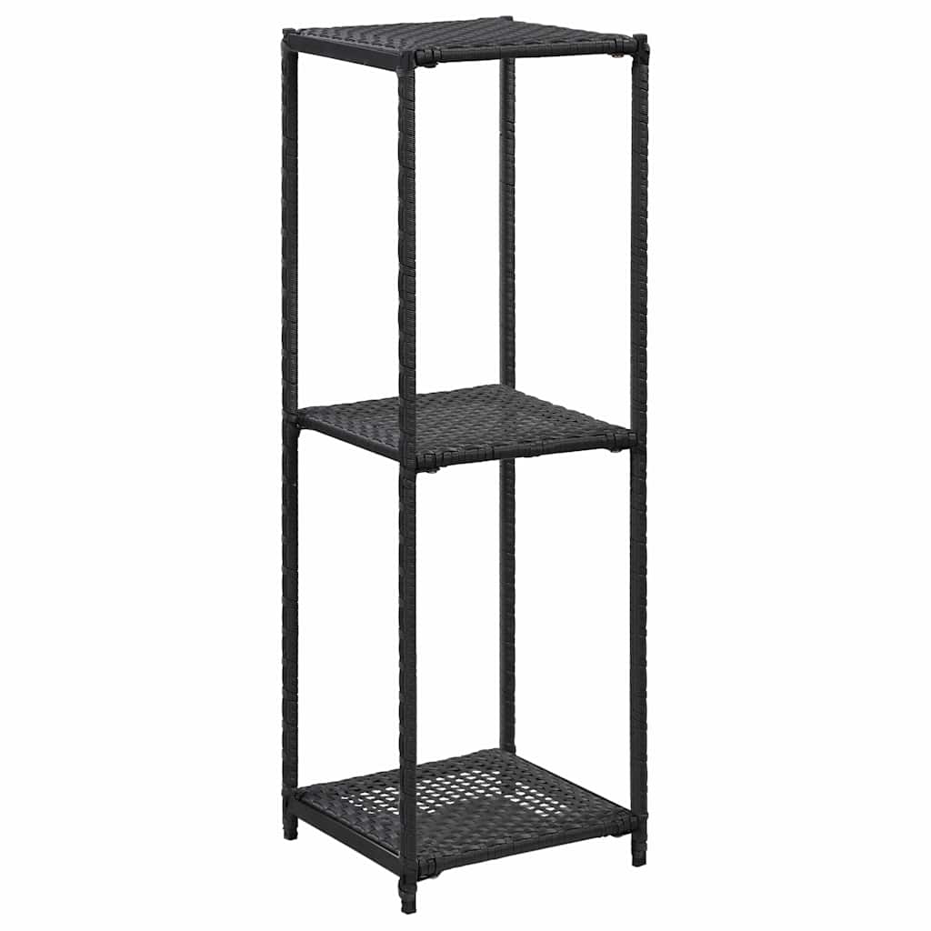 46973 vidaXL Storage Shelf Black 30x30x90 cm Poly Rattan