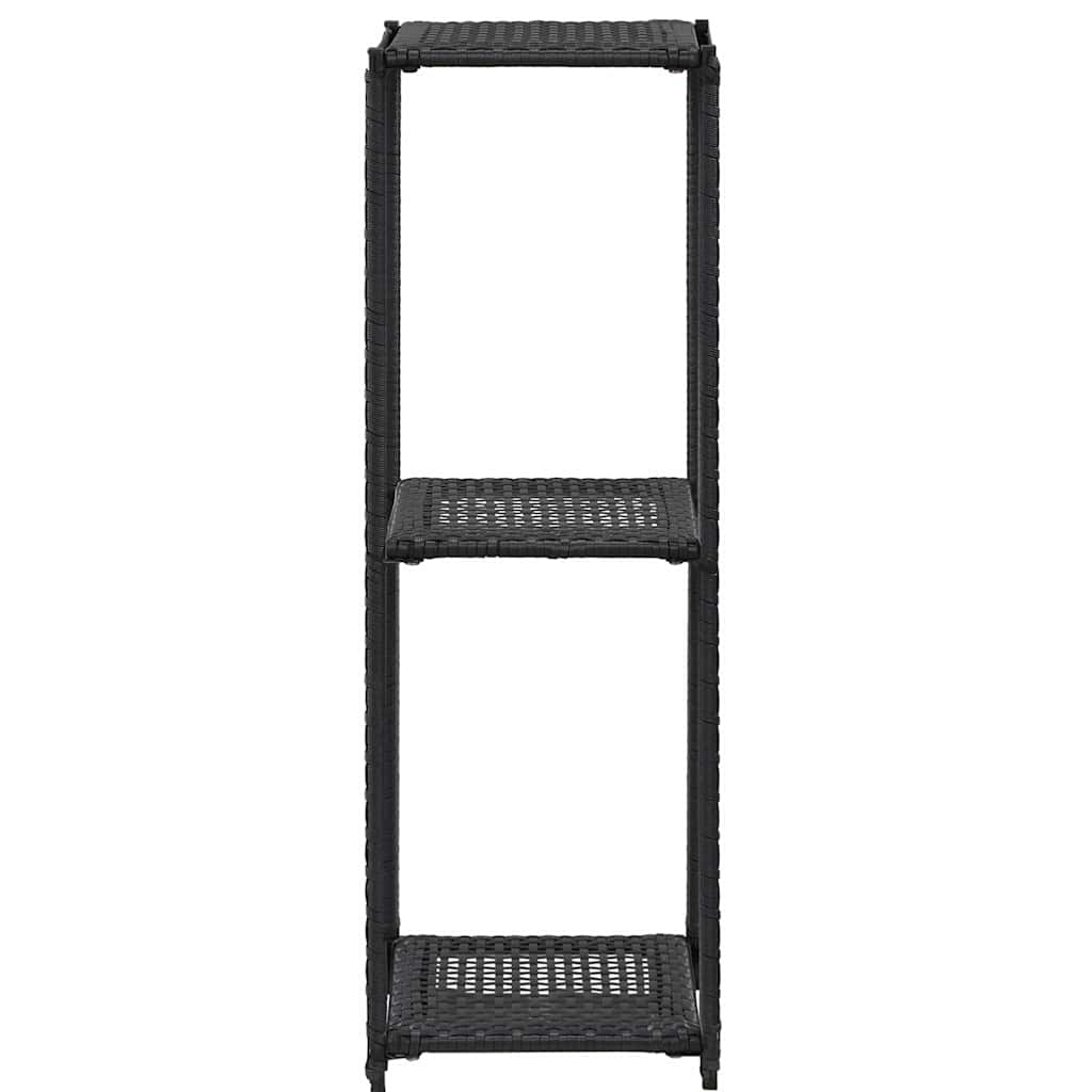 46973 vidaXL Storage Shelf Black 30x30x90 cm Poly Rattan
