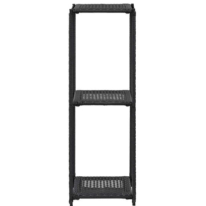 46973 vidaXL Storage Shelf Black 30x30x90 cm Poly Rattan