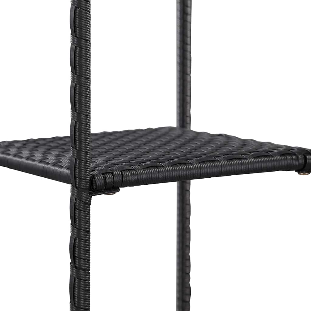 46973 vidaXL Storage Shelf Black 30x30x90 cm Poly Rattan