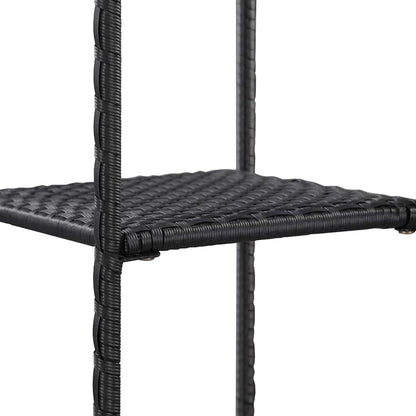 46973 vidaXL Storage Shelf Black 30x30x90 cm Poly Rattan