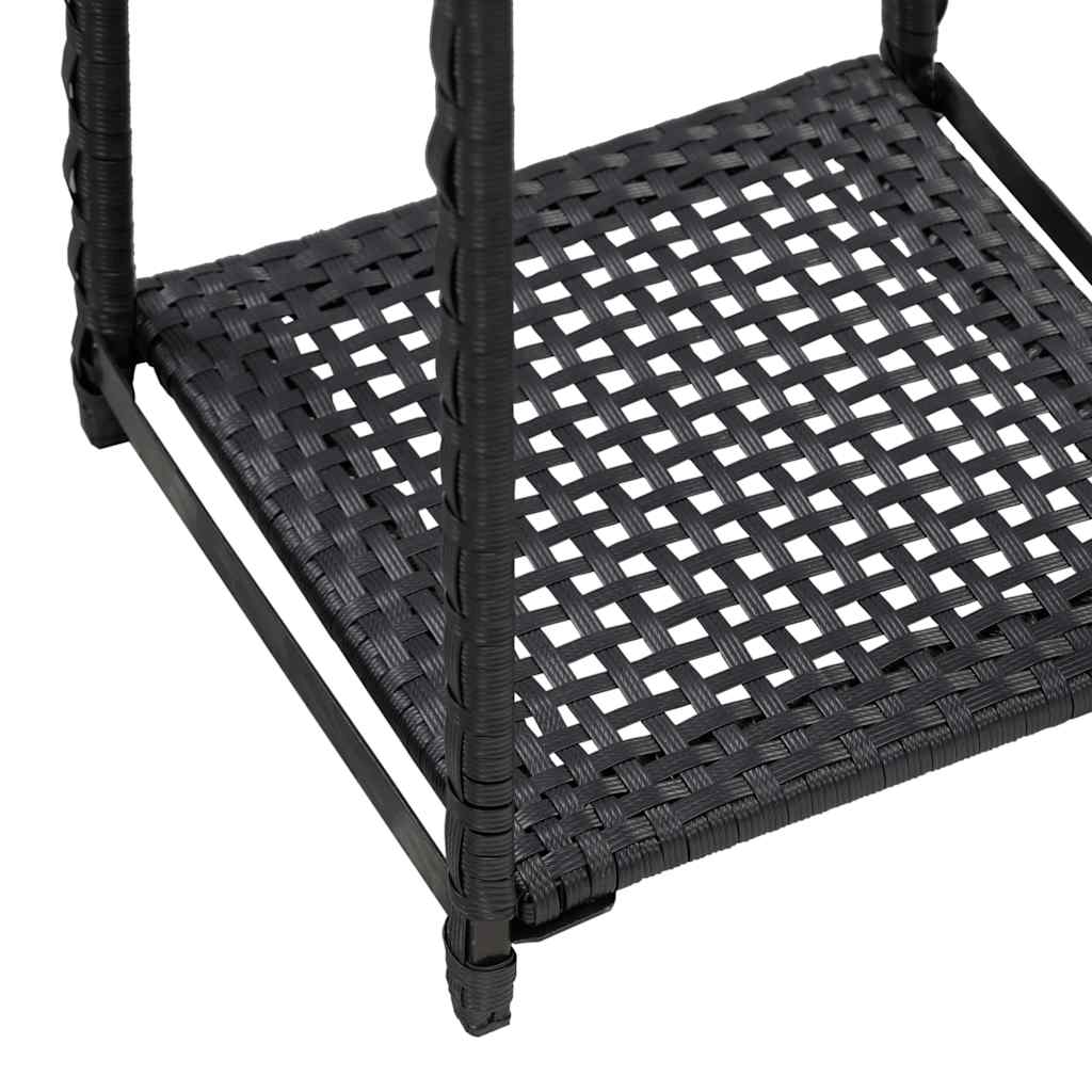 46973 vidaXL Storage Shelf Black 30x30x90 cm Poly Rattan