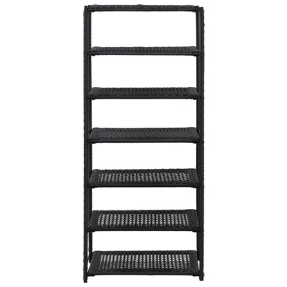 vidaXL Shoe Rack Black 50x30x120 cm Poly Rattan