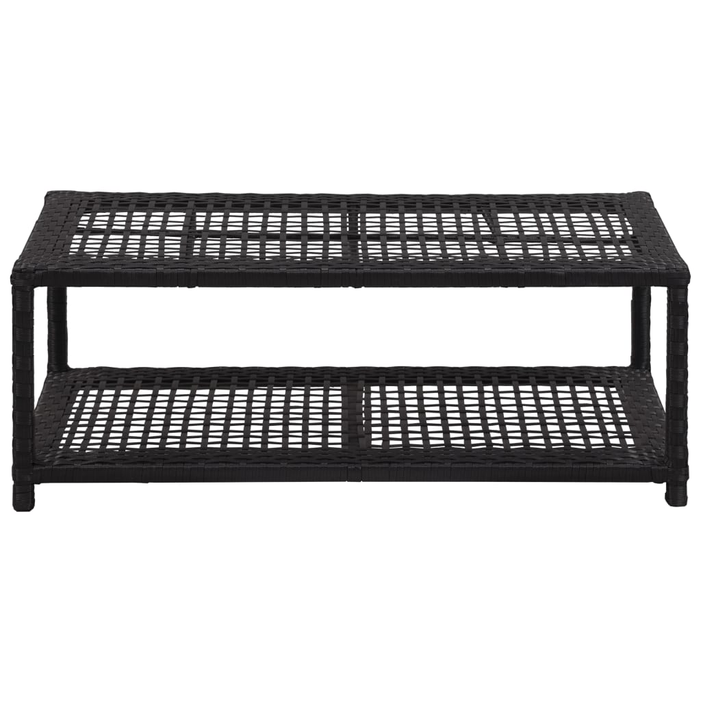 vidaXL Shoe Bench Black 80x40x30 cm Poly Rattan