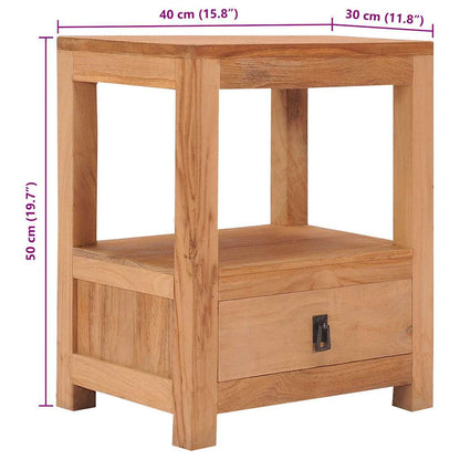 vidaXL Beside Cabinet | Natural Teak | Solid Teak Wood | 40x30x50 cm