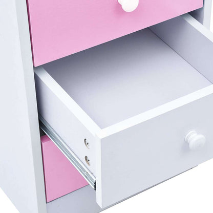 287447 vidaXL Children Drawing Study Desk Tiltable Pink and White