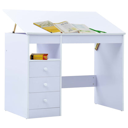 287448 vidaXL Children Drawing Study Desk Tiltable White