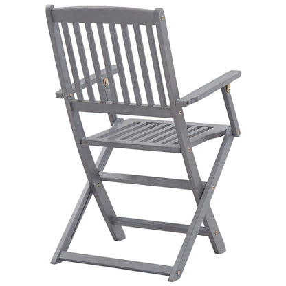 vidaXL Garden Dining Set | Grey | Solid Acacia wood | Medium | Foldable