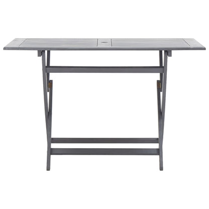 vidaXL Garden Dining Set | Grey | Solid Acacia wood | Medium | Foldable