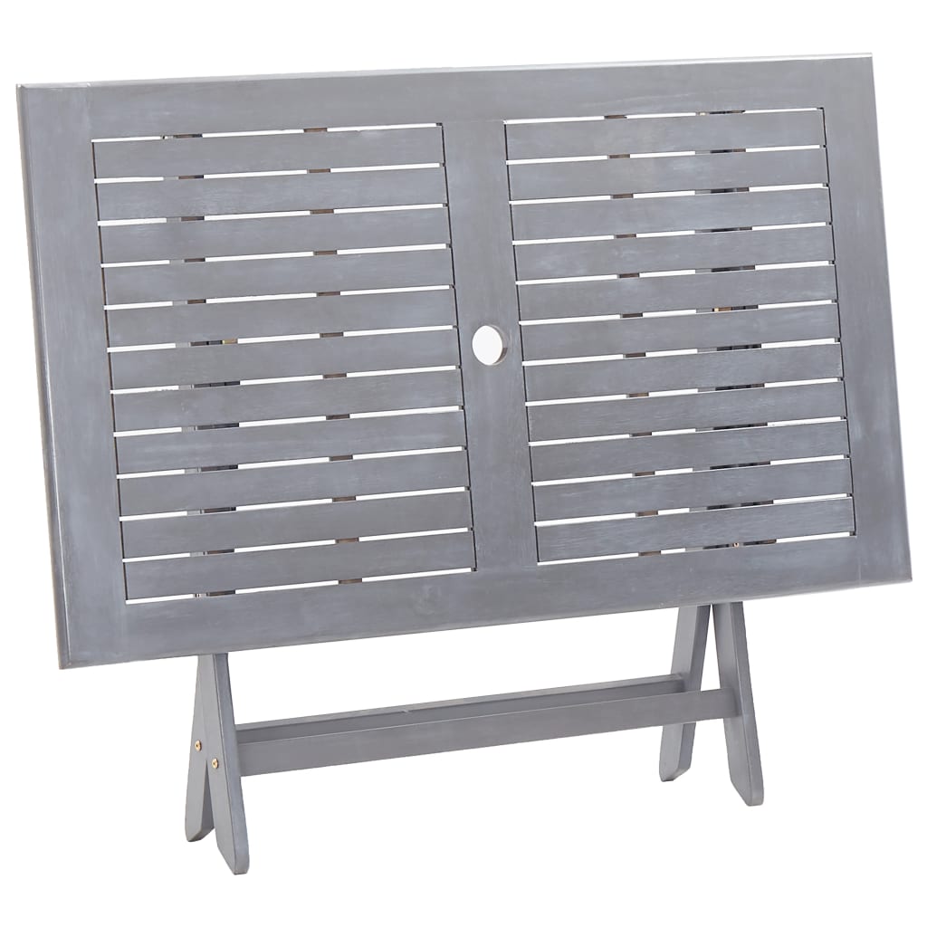 vidaXL Garden Dining Set | Grey | Solid Acacia wood | Medium | Foldable