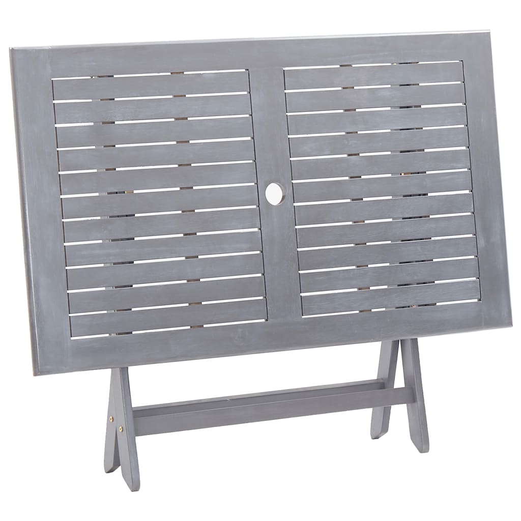 vidaXL Garden Dining Set | Grey | Solid acacia wood | Medium | Foldable