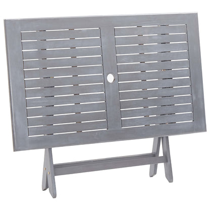 vidaXL Garden Dining Set | Grey | Solid acacia wood | Medium | Foldable