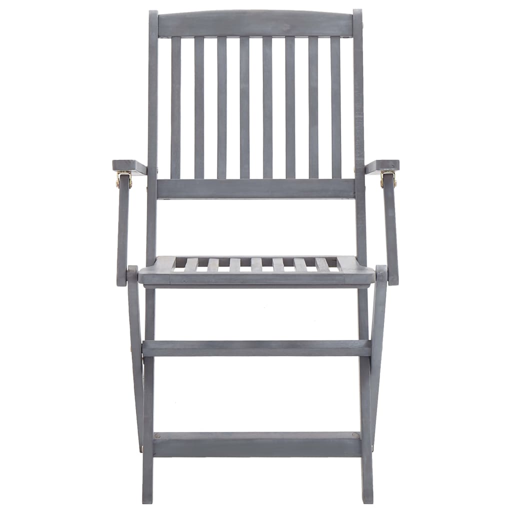 vidaXL Garden Dining Set | Grey | Solid acacia wood | Medium | Foldable