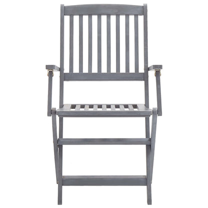vidaXL Garden Dining Set | Grey | Solid acacia wood | Medium | Foldable